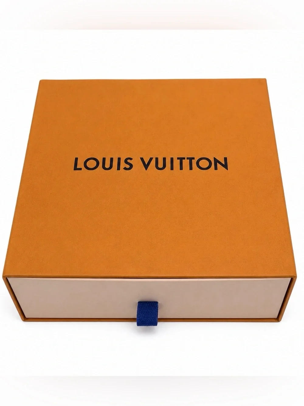 Authentic Louis Vuitton Imperial Saffron Drawer Gift Box Blue Pull Luxury
